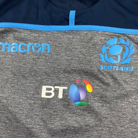 Scotland Rugby Union 2018 Training Jersey Shirt Mens Medium Macron - Picture 5 of 9
